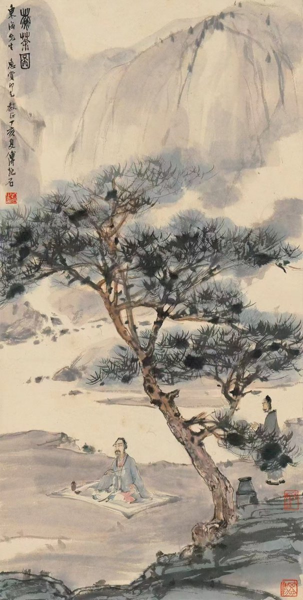 BLiang5327's tweet photo. 今日分享：傅抱石   煮茶图 https://t.co/5J3PEq4ogT