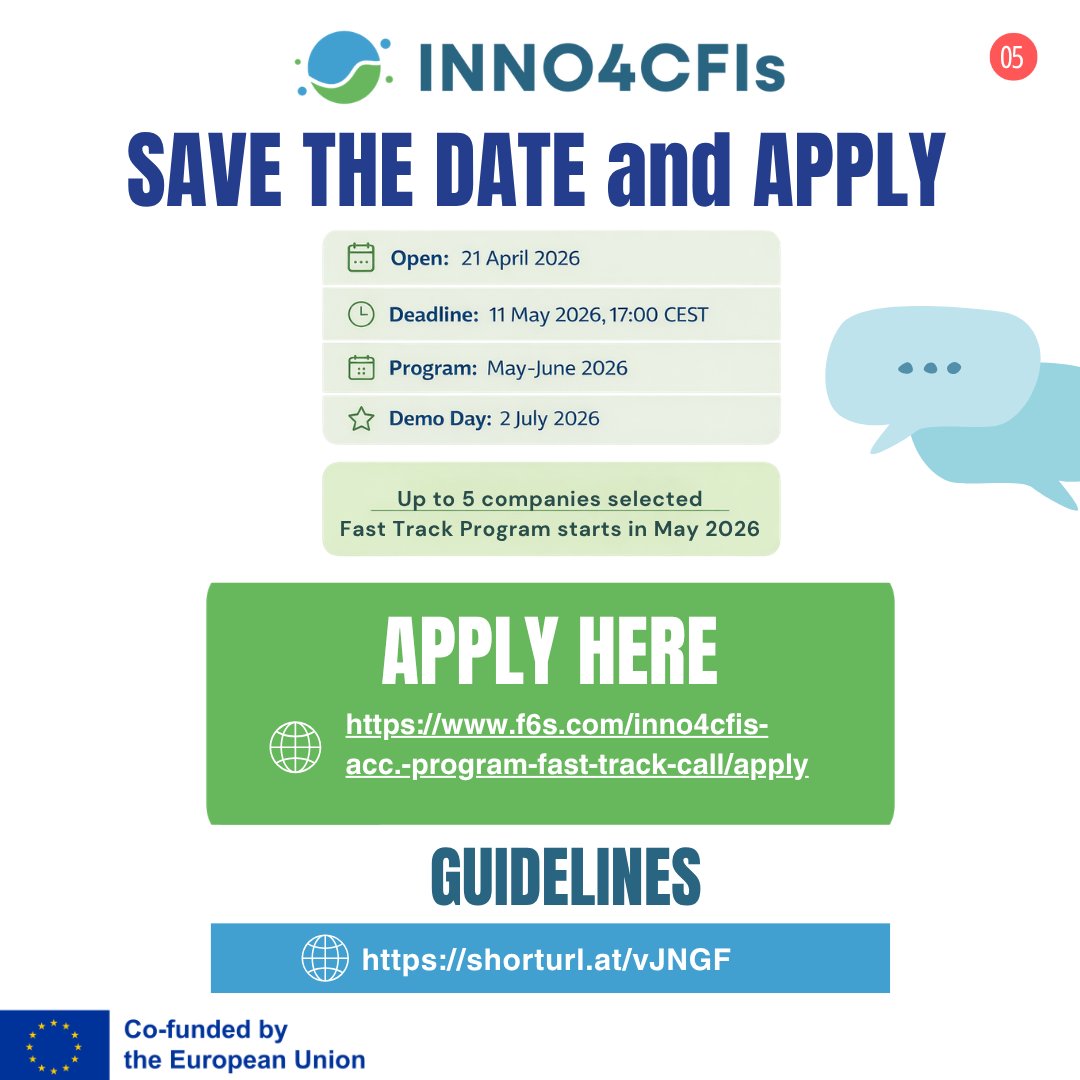 INNO4CFIs's tweet photo. 📢#INNO4CFIs Fast Track Call is open for EU GreenTech SMEs and startups with solutions at TRL 6+. Join Cohort 4, get tailored support, and boost market readiness. 

Apply here: https://t.co/mHGIogpSTL 

Guidelines: https://t.co/JBg7JxW6ad

#I3Instrument #Innovation #ClimateAction https://t.co/GdVv1obIXy