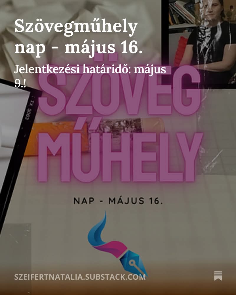 alterNati's tweet photo. Május 16-án lesz a következő Szövegműhely nap! ☀️ 
Ahogy szokott, nálam.
Itt van minden fontos infó:

 https://t.co/GG7Mm2NSUB https://t.co/7pxJr4P5M0