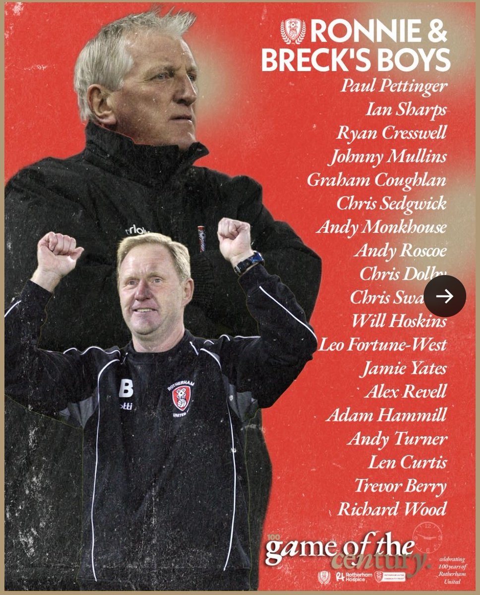 kevjohnson77's tweet photo. ONE WEEK ON SUNDAY!!!!!

We (the @RUFC_CT & @RotherHosp) are bringing you the best way to end a dismal season at the NYS!

A bunch of players and managers who gave their all over 3 decades (guessed that) of football playing for the club we love.

Don't let how crap if currently is put you off from coming down and smiling again!

#rufc