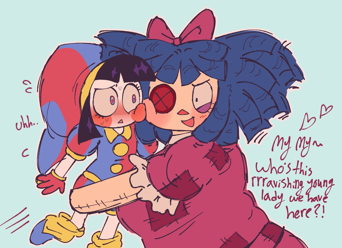 hyenaconfetti's tweet image. pomni x evil ragatha fans WHERE ARE U ATTTT

#ragapom #jesterdoll #buttonblossom #tadc