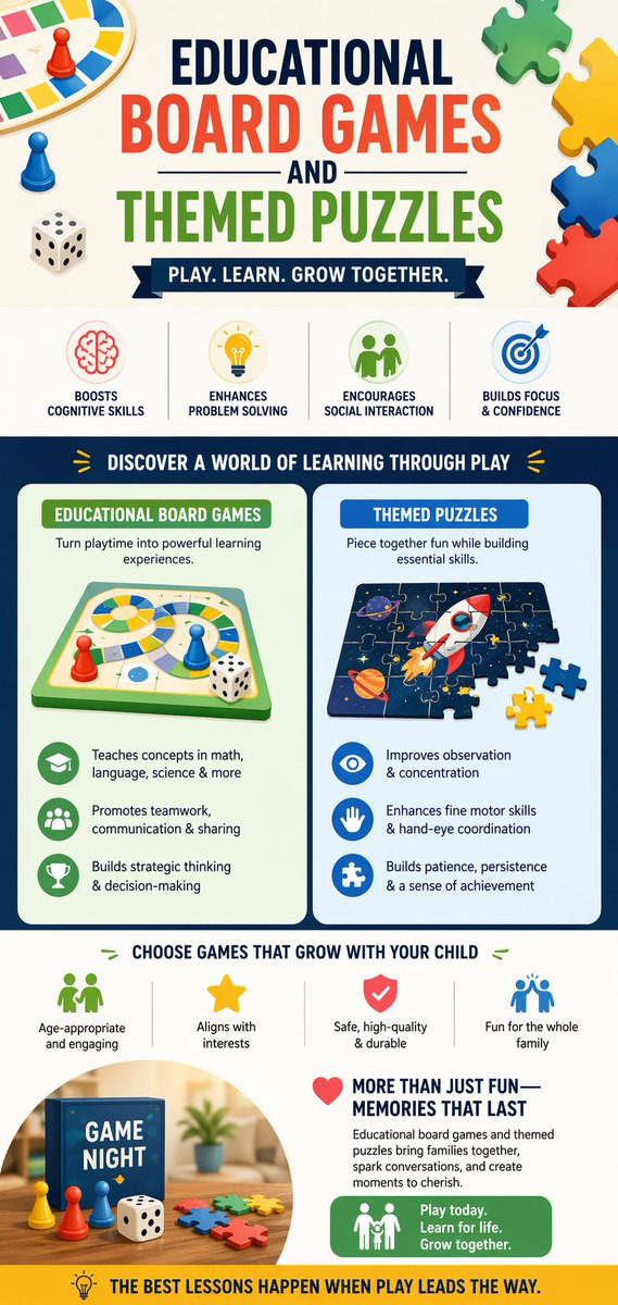 Faithb2bsports's tweet image. Play. Learn. Grow. 🎲🧩
Educational board games &amp;amp; puzzles build skills that last a lifetime while keeping kids engaged and entertained.
Read more:
 faithbash.blogspot.com/2026/04/educat…

#LearningThroughPlay #EducationalGames #KidsDevelopment #Parenting #BoardGames