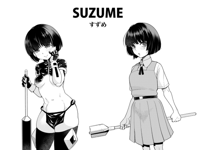 戦う女学生的なイメージのオリジナルキャラその3です。戦闘装束はある程度共通で細部はキャラによって違うといいなという設定です。 