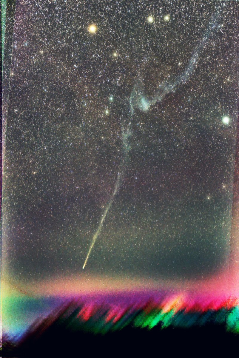 4/19未明に撮影した、C/2025 R3　(PANSTARRS)彗星です。
<a href="/pochomskii/">だいこもん</a>さんと部員2名での合作で、EOS 6D ×3台+sigma fpにそれぞれ70mm f2.8相当のレンズを取り付けて撮影しました。前処理は <a href="/pochomskii/">だいこもん</a>
さんにやって頂きました。

以前からずっとうねった尾を撮影したかったので、とても嬉しいです！