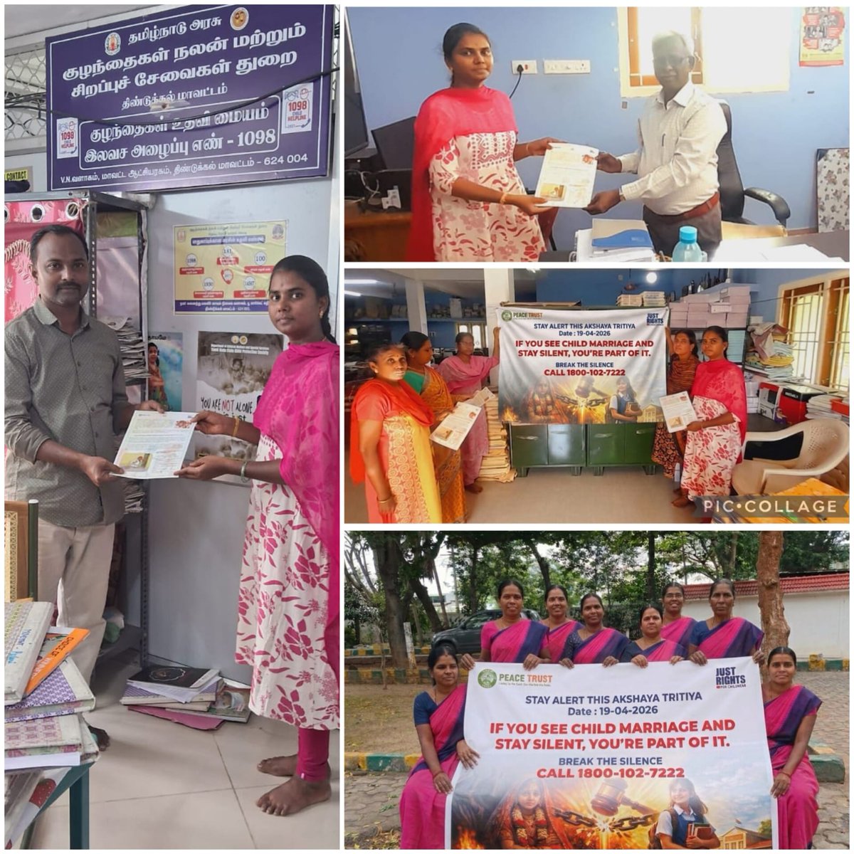 peacetrustindia's tweet image. On Akshaya Tritiya (April 2026),
@peacetrustindia
Collaborated with faith leaders and Government officials across Dindigul district to distribute and promote awareness against child marriage. #EndChildMarriage #AkshayaTritiya