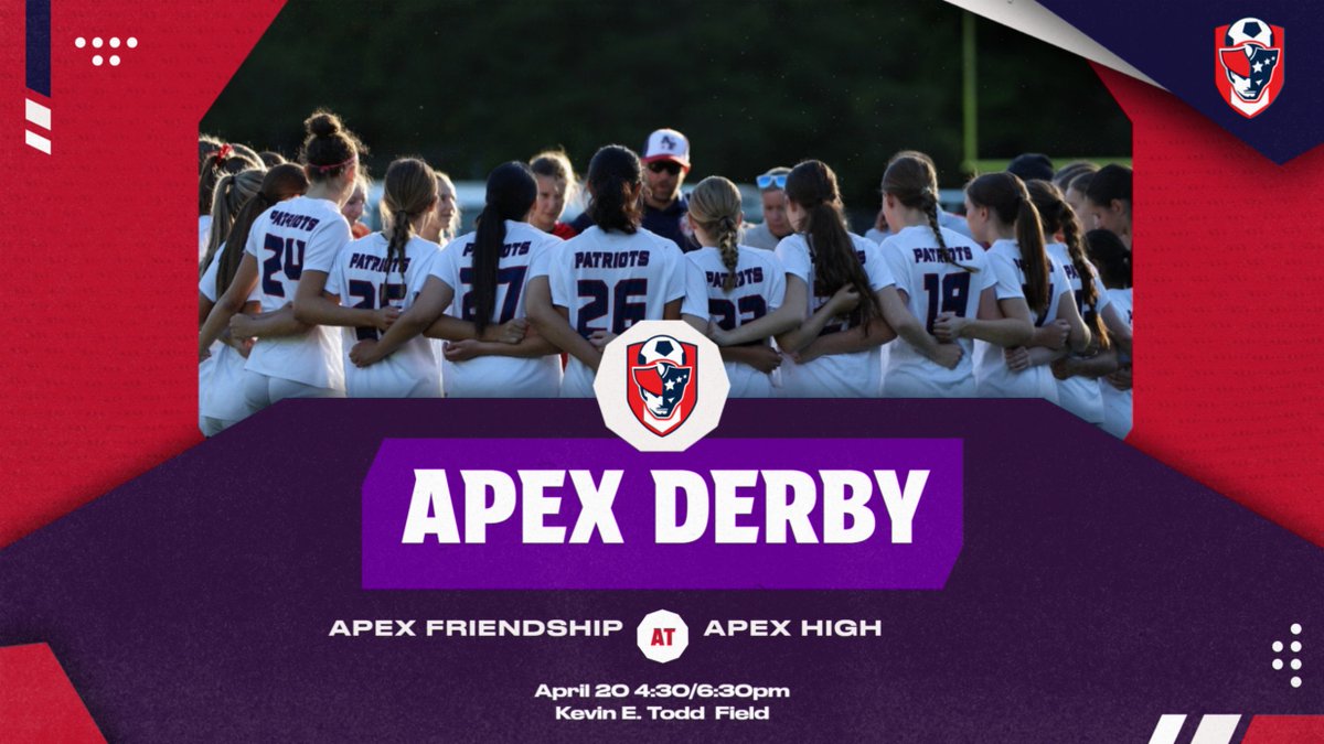 AFHS_MWSoccer's tweet photo. Derby Day! Two teams, one mission: to #KICKCANCER! Come join the Apex Cougars and AFHS Patriots as they battle to support the ongoing fight against cancer! Donations in lieu of ticket sales! Come out, support, and wear your #PURPLE! #COYP #PATFAM #3GOALS https://t.co/CXvpju0ynK