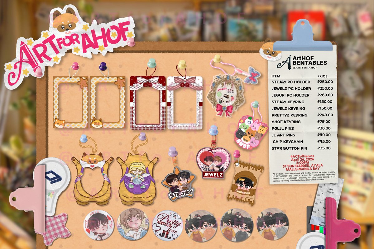 ARTforAHOF's tweet photo. Getting closer to JL’s big day celebration! 🌟

ARTforAHOF is bringing artist-made goods you'll love! 🎨👀

Check our ‘𝘽𝙚𝙣𝙩𝙖𝙗𝙡𝙚𝙨’:
✨ Art Merch
📸 Official PCs
💿 JL’s Digipack Album

See you there! 🎁

#JAYppyLAWRENCEDay
#ACEofHearts
#AtTheBay
#FanNightsAtAMManilaBay https://t.co/XcXuPQEXqa
