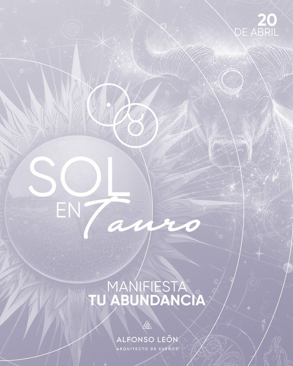 alfonsoleon10's tweet image. Siente el llamado del universo ✨ este 20 de abril el Sol entra en Tauro y te invita a bajar a tierra, a materializar tus sueños con paciencia y amor, ¿qué estás listo para sembrar hoy? 🌱 #Astrología #Tauro #Energía