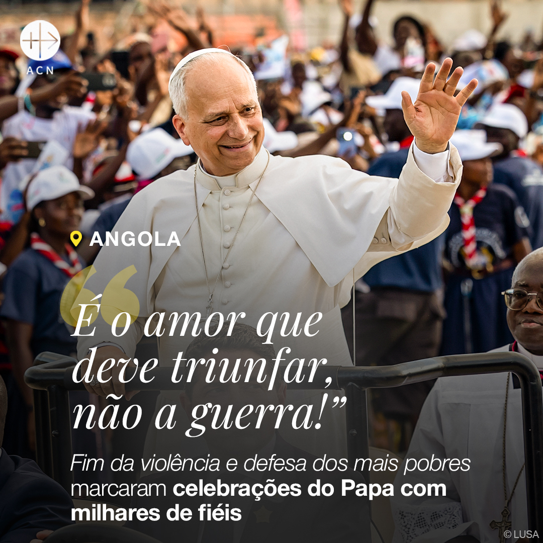 FundacaoAIS's tweet image. O Domingo (19), ficou marcado com duas celebrações do #Papa em #Angola perante milhares de fiéis. Foi assim na Missa no Kilamba e também no Santuário da #Muxima com a oração do Terço. #LeãoXIV deixou um apelo: “é o amor que deve triunfar, não a guerra!”
👉 fundacao-ais.pt/200426