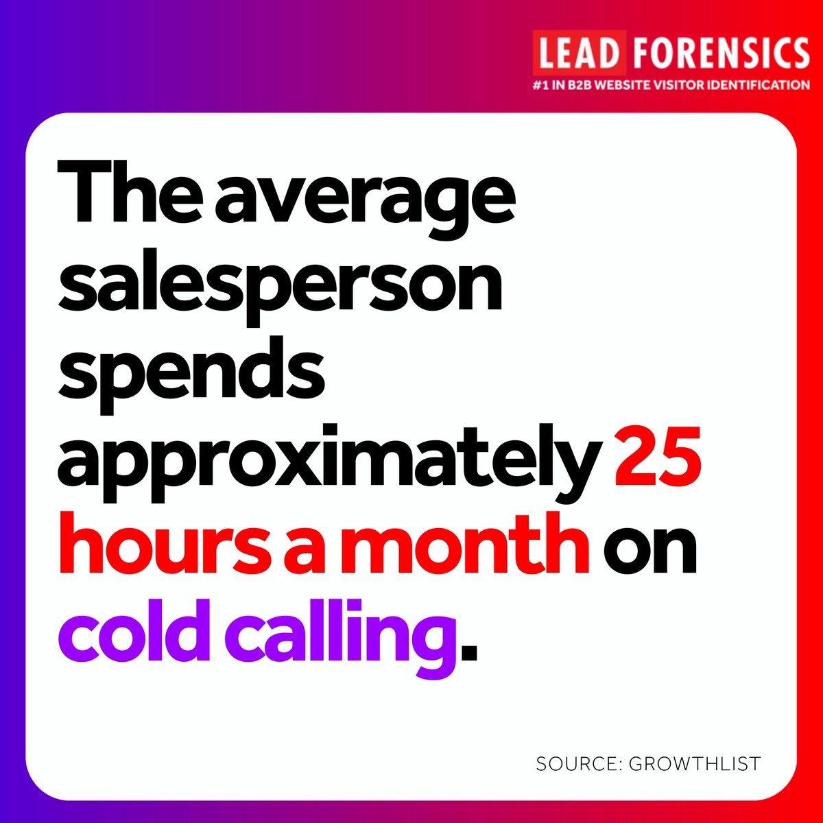 LeadForensics's tweet image. Did you know? 💡

#SalesTips #B2B #ColdCalling #Outreach #SalesStrategy #Statistics #SalesStats #B2BStats