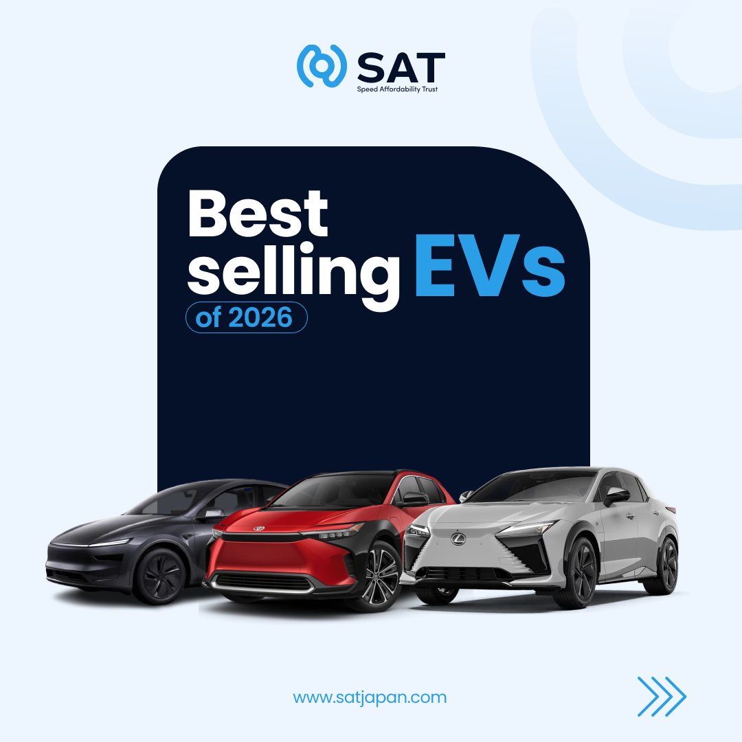 SatJapanCar's tweet image. 𝐁𝐞𝐬𝐭𝐬𝐞𝐥𝐥𝐢𝐧𝐠 𝐄𝐕𝐬 𝐨𝐟 𝟐𝟎𝟐𝟔
From global leaders to Japan’s kei EV stars — the electric race is heating up.

#ev2026 #electricvehicles #teslamodely #toyotabz4x #lexusrz #NissanSakura #mitsubishiekxev #evtrends #sustainabledriving #electriccars #zeroemissions