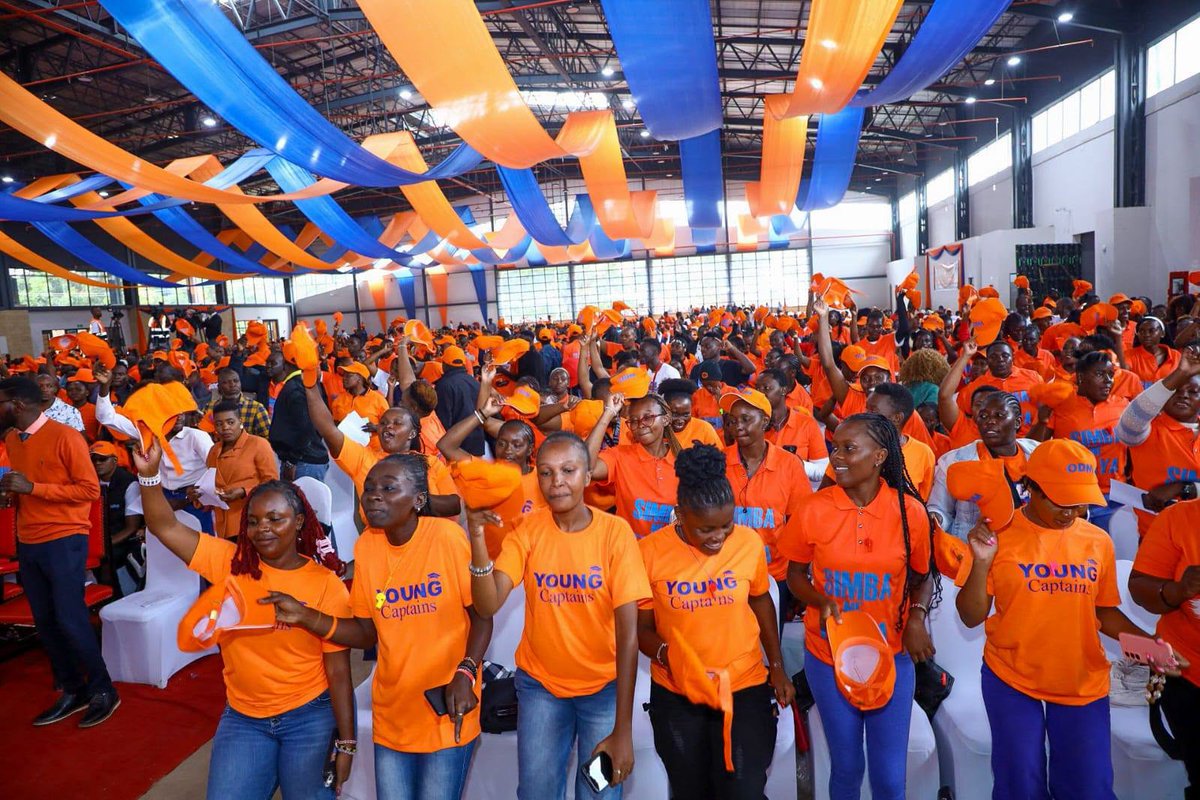 GetembeTV's tweet image. Oburu Odinga, Gladys Wanga and other ODM leaders attend the Nairobi National Youth Convention at Jamhuri Grounds, drawing a charged crowd of young supporters. 
#ODM #YouthConvention #JamhuriGrounds #Nairobi #KenyaPolitics #getembedigital