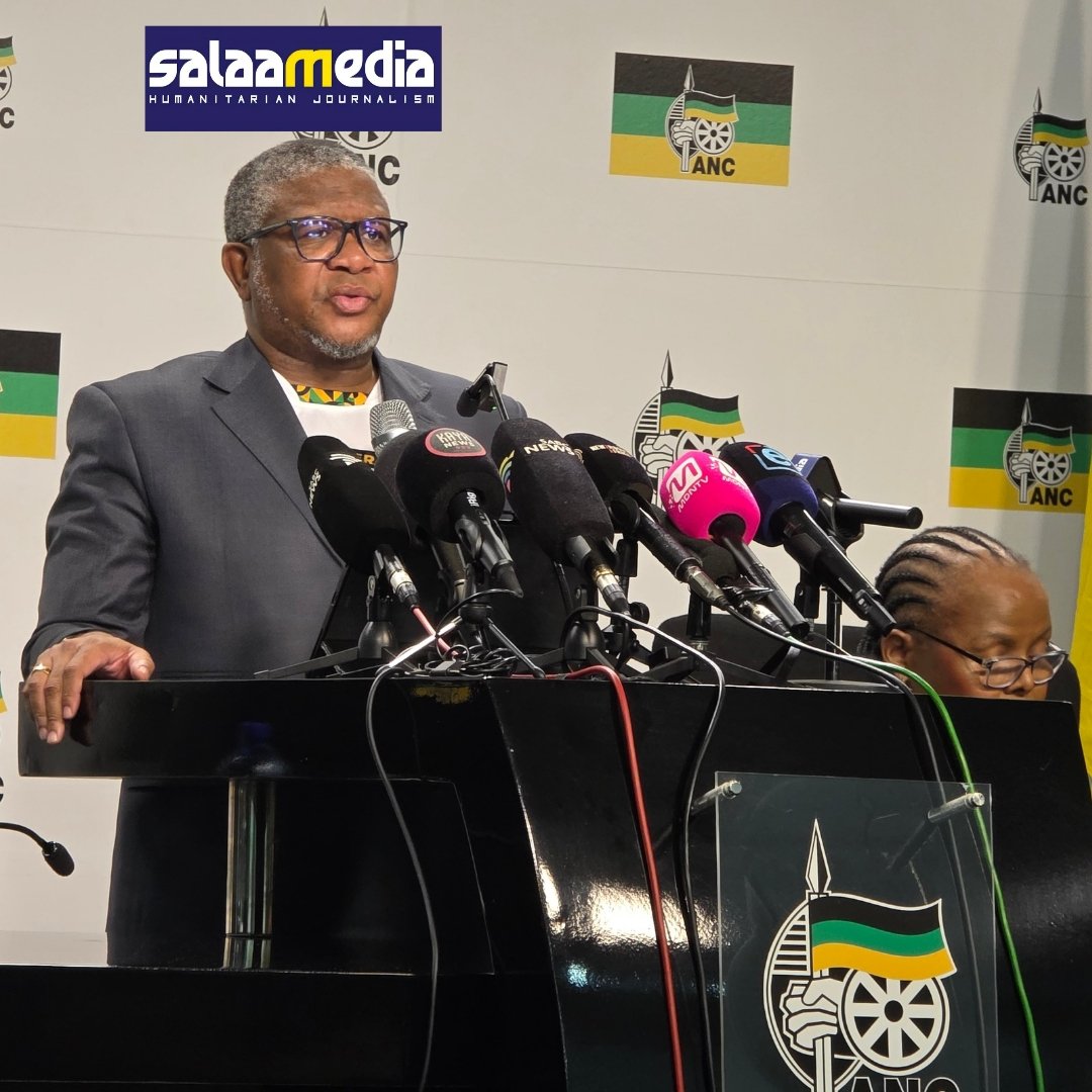 salaamedia's tweet image. In pictures: @MYANC officials brief the media at Luthuli House on progress in the party’s Local Government Action Plan, outlining measures aimed at strengthening service delivery and reinforcing accountability at municipal level. #ANC #MzansiVotesIn2026 #WozaLGE2026