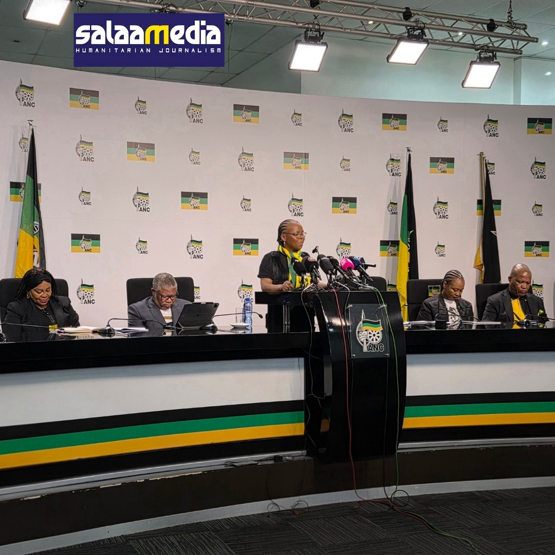 salaamedia's tweet image. In pictures: @MYANC officials brief the media at Luthuli House on progress in the party’s Local Government Action Plan, outlining measures aimed at strengthening service delivery and reinforcing accountability at municipal level. #ANC #MzansiVotesIn2026 #WozaLGE2026