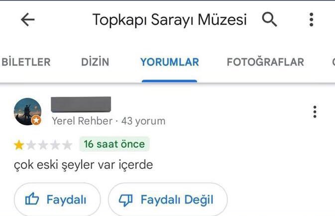 fotolarsivi's tweet photo. topkapı sarayı müzesi'ni içerde çok eski şeyler olduğu için beğenmeyen eleman https://t.co/QHQ4YJ1xSk