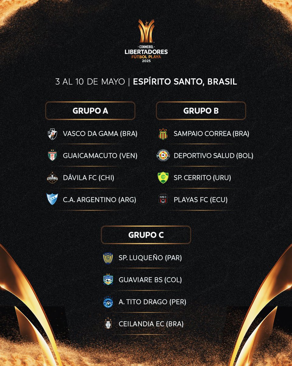 LibertadoresFP's tweet photo. ⚽🏖️ De volta à areia! Grupos confirmados para a CONMEBOL #LibertadoresFP 2️⃣0️⃣2️⃣5️⃣

🤩🏆¡De vuelta a la arena! Grupos confirmados para la CONMEBOL #LibertadoresFP 2️⃣0️⃣2️⃣5️⃣ https://t.co/Jiuy6M8CXH