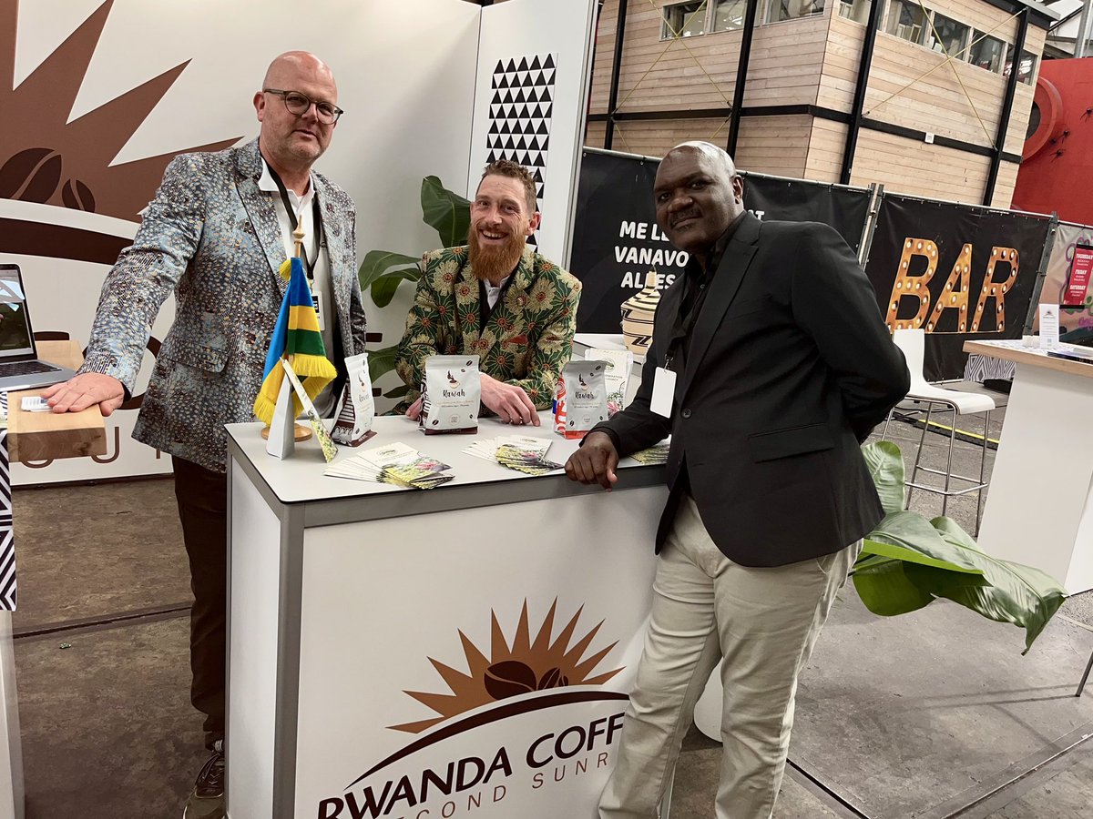 Rwanda_TheHague's tweet photo. .@Rwanda_Coffee was featured at the Amsterdam Coffee Festival. With record 2025 export growth and a strong specialty profile, Rwanda used the Dutch market to build lasting trade ties. Amb. @DushimimanaL also visited the Rwanda stand. Read the full story on https://t.co/8rfOBiAcnY https://t.co/JY0dlyMrJC