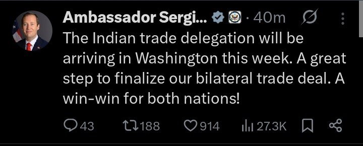 BB_NewzAgency's tweet image. #Breaking The U.S.envoy to India (@USAmbIndia )says that , "THE INDIAN TRADE DELIGATION WILL BE ARRIVING IN WASHINGTON THIS WEEK"
#US #India #tradedeal #newsupdates #financialnews