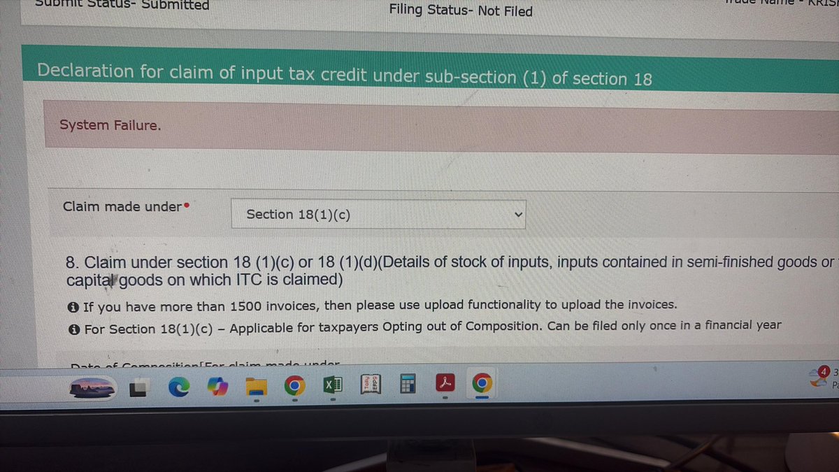 System failure you say ?

This is the utter failure of <a href="/Infosys_GSTN/">GST Tech</a> <a href="/FinMinIndia/">Ministry of Finance</a> <a href="/nsitharamanoffc/">Nirmala Sitharaman Office</a> 

This is utter mockery of the whole taxation compliance system in this country!!