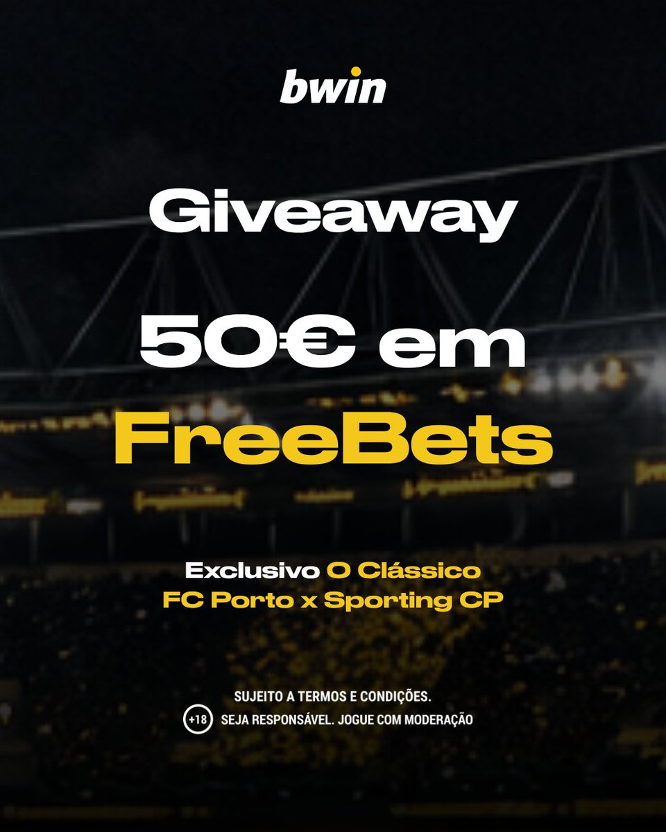É semana de Clássico para a Taça de Portugal🔥Vamos sortear 10 FreeBets de 5€ para aumentares a emoção do FC Porto x Sporting com a bwin! Para participar, só tens de:

⭐ Seguir a <a href="/bwin_portugal/">bwin_pt</a> 
⭐ Dizer-nos nos comentários quem vai ser o finalista

Válido para clientes bwin