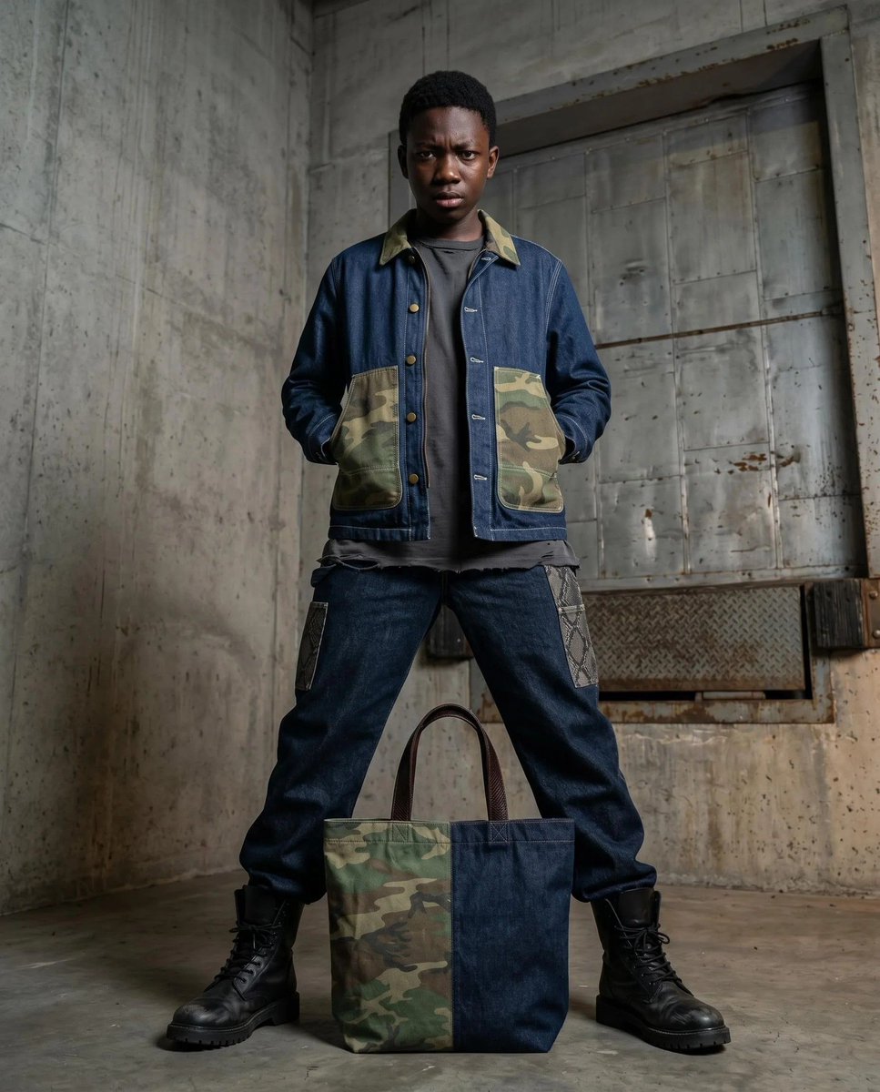 on_model_ai's tweet image. If you think raw denim and snake print clash, you aren't paying attention. @carharttwip is redefining utilitarian style. Has minimalism finally died?

#onmodel #streetwear #workwear #mensfashion