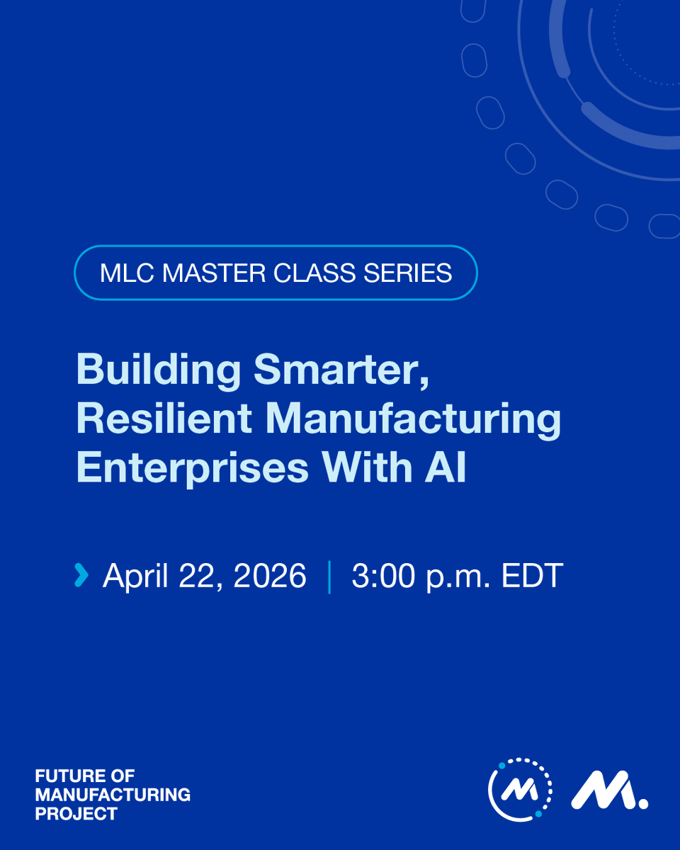 MfgExecutive's tweet image. #Manufacturing leaders: Final call to hear how to turn #AI into real enterprise results.

On 4/22, we’re bringing together leaders from @Grupo_Bimbo, @cohu_inc &amp;amp; @Oracle to give you practical insights on where to focus to scale AI.

Secure your spot now: us02web.zoom.us/webinar/regist…