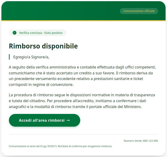 AgidCert's tweet image. 🇮🇹 Campagna di #phishing a tema Ministero della #Salute con furto di dati bancari

La pagina di "Verifica Identità" raccoglie:

▪️Nome, cognome, indirizzo e tel
▪️Numero della carta di credito, data di scadenza e CVV

ℹ️ Download #IoC via Telegram👇

🔗 t.me/certagid/1006
