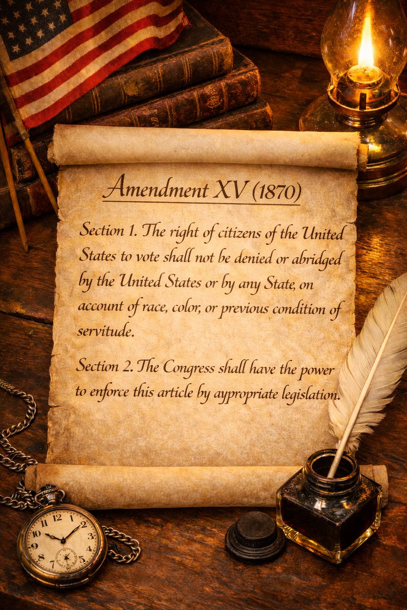 USC1787's tweet image. 📜 Amendment XV (1870)

#USConstitution #FifteenthAmendment #VotingRights