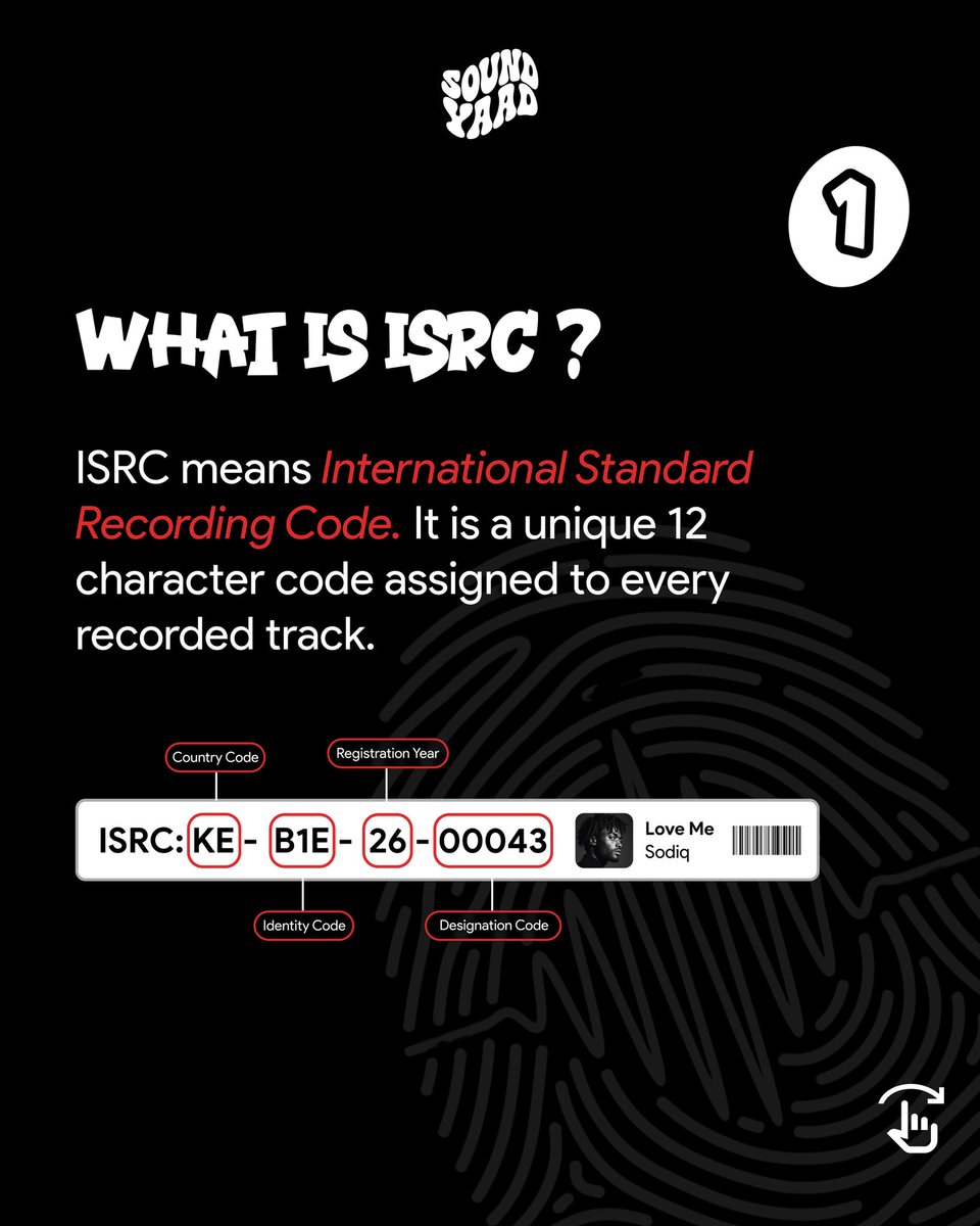 soundyaad's tweet photo. Your track has a fingerprint.
It’s called an ISRC.
Every stream, every royalty, every platform it all traces back to this code.
Most artists don’t even know they have one. #Soundyaad #ISRC #IndependentArtist https://t.co/G8OH8FxL7e