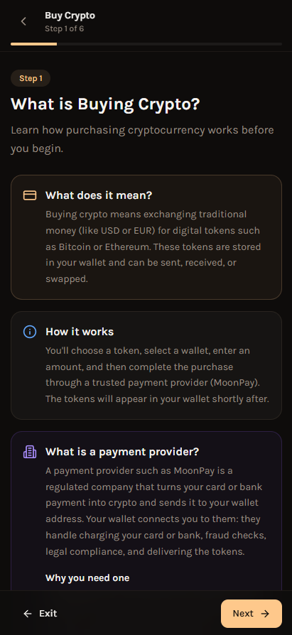 WalletFlowApp's tweet image. Are you a #crypto # beginner? No problem!
WalletFlow simplified your #selfcustody journey with the guided hands-on experience.

Understand the basics -&amp;gt; Choose a #token -&amp;gt; Select the #wallet -&amp;gt; Get quotes -&amp;gt; Confirm -&amp;gt; Success!!

#WalletFlow - Self-custody made simple.