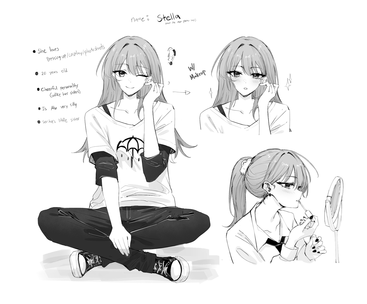 btw she's my new OC, I'll be drawing her and the wolfcut girl a lot often~