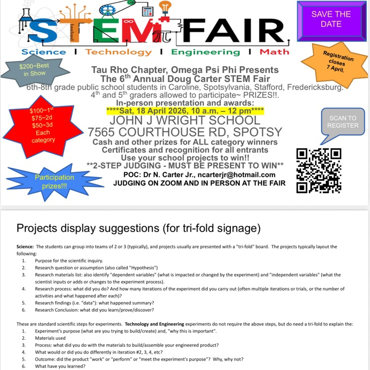 FredSchools's tweet photo. WGMS is on a roll 🔥; Allan Perry won first place at the STEM fair this past Saturday on April 18th! Join us in congratulating this awesome student, as well as highlighting his amazing achievement! Thank you, WGMS families, for your everlasting support. Go Tigers! 🐅 https://t.co/Iaojzx5m6J
