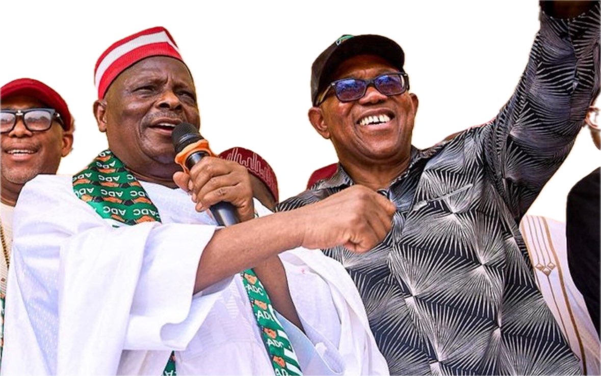 therealmediaNG's tweet image. Obi–Kwankwaso Movement launched ahead of ADC primaries, supporters of Peter Obi &amp;amp; Rabiu Musa Kwankwaso push new alliance.  Read more: therealmediang.com/politics/obi-k…  #NigeriaPolitics #Obi #Kwankwaso #ADC #RBNnews