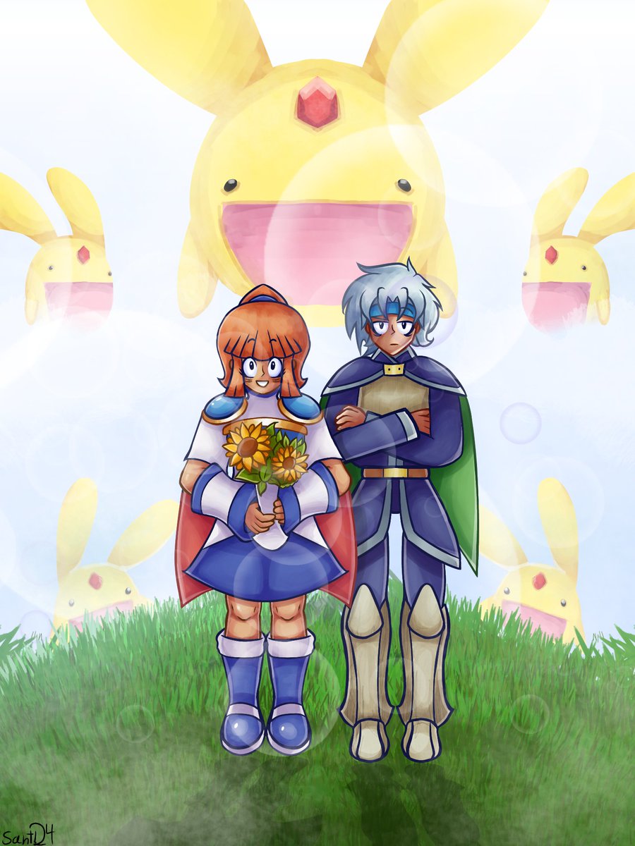 Santlboi's tweet image. I made puyo ship art arle x schezo cuz why not! #puyopuyo #ship #puyo