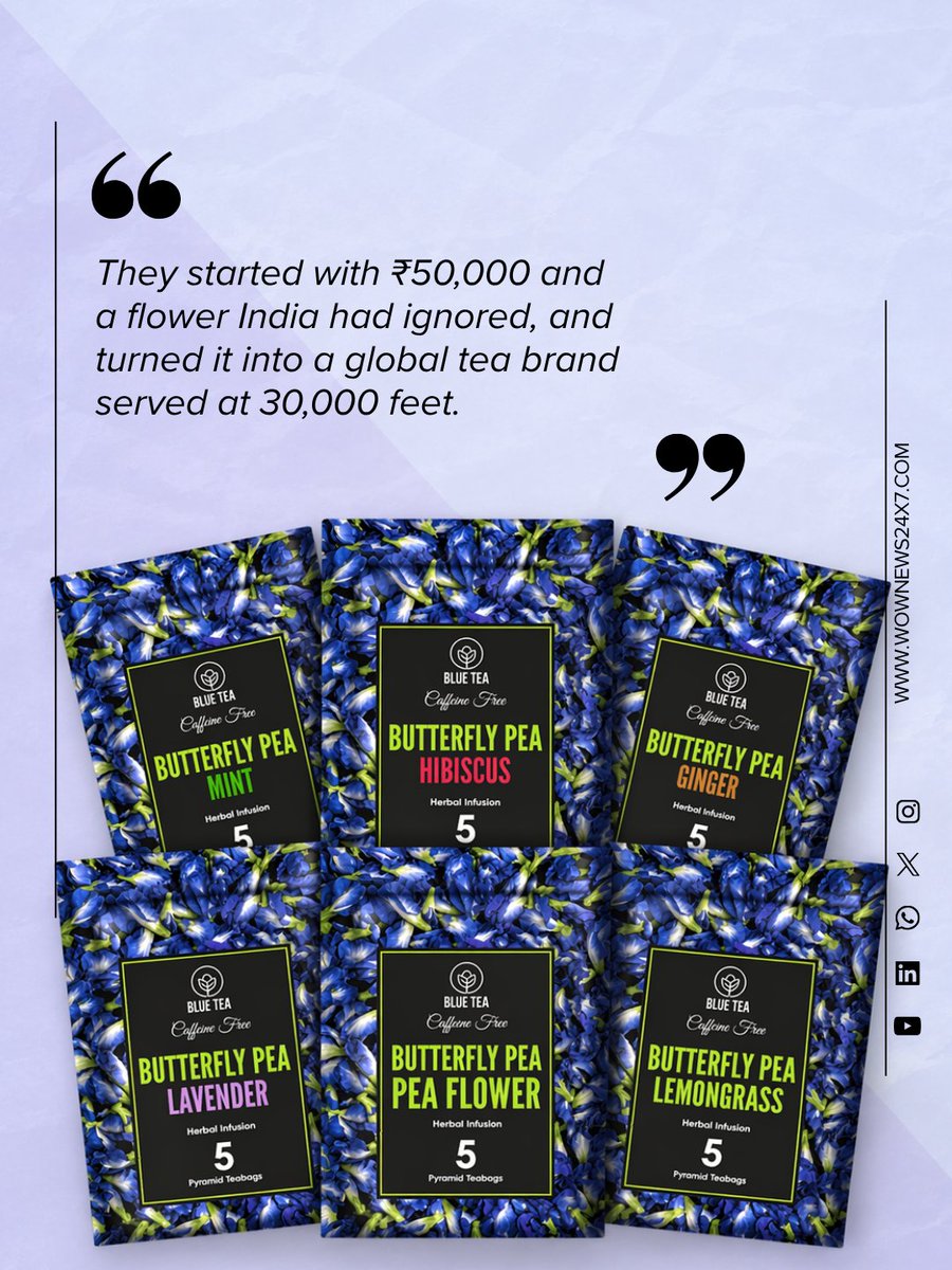 wownews24x7's tweet image. 𝗪𝗢𝗪 𝗦𝗧𝗢𝗥𝗬 𝗢𝗙 𝗧𝗛𝗘 𝗗𝗔𝗬: 𝗕𝗹𝘂𝗲 𝗧𝗲𝗮 🍵

They spotted value in an overlooked flower, built global demand first, and turned it into a brand now served at 30,000 feet.

🔗 Read more:
wownews24x7.com/wow-story-of-t…⁠

#wownews24x7 #BlueTea #StartupIndia #BrandBuilding