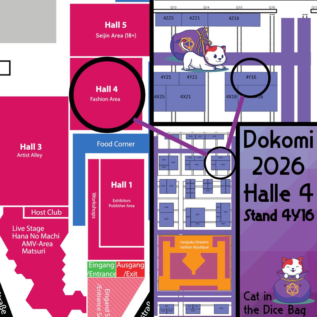CatInTheDiceBag's tweet image. Dokomi 2026 kommt mit großen Schritten näher! Wir sind dieses Jahr wieder in Halle 4 zu finden, Standnummer 4Y16, direkt gegenüber dem Eingang der +18 Area...

Falls ihr etwas vorbestellen möchtet, wartet nicht zu lang, schreibt uns direkt an!

(ad)

#dice #pnp #pnpde