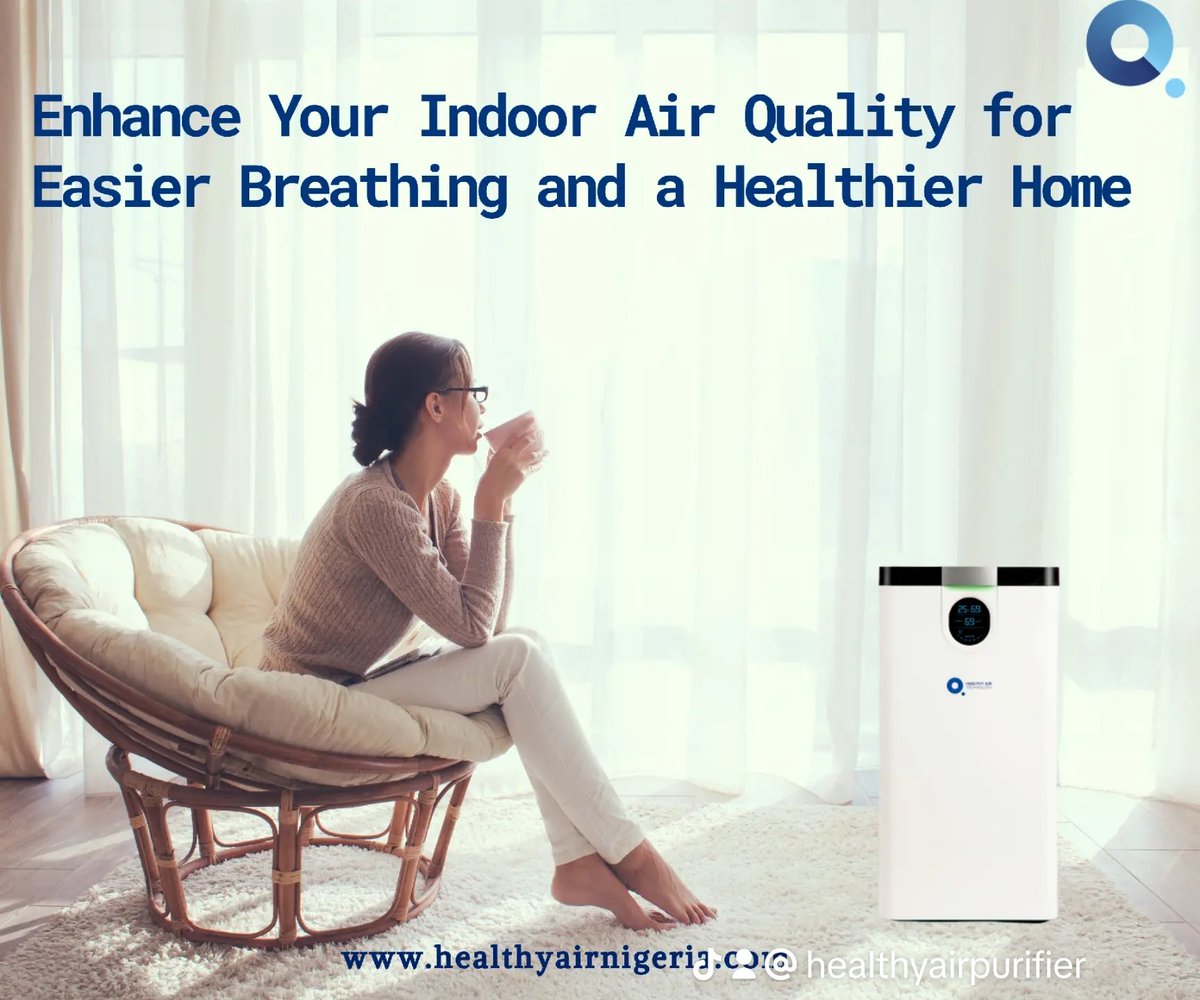 HealthyAirNG1's tweet image. Clean air isn’t just for hospitals. From work hours to restful nights, air quality affects your focus, energy &amp;amp; health. Healthy Air DNO Purifier removes up to 99.99% of pollutants for safer spaces at home &amp;amp; office.

 Breathe better. Work smarter. Live healthier
 #NewWeek #Air