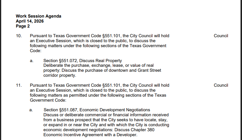 Tradesbadman's tweet photo. Looks like on 4/14 the OCC held a closed door session for economic development negotiations, the next day $NUAI spiked 20% for no real reason, perhaps some information leaked on how the discussions went? The next public session should be 4/28 with agenda posting this Friday. https://t.co/HdBchGRMOe