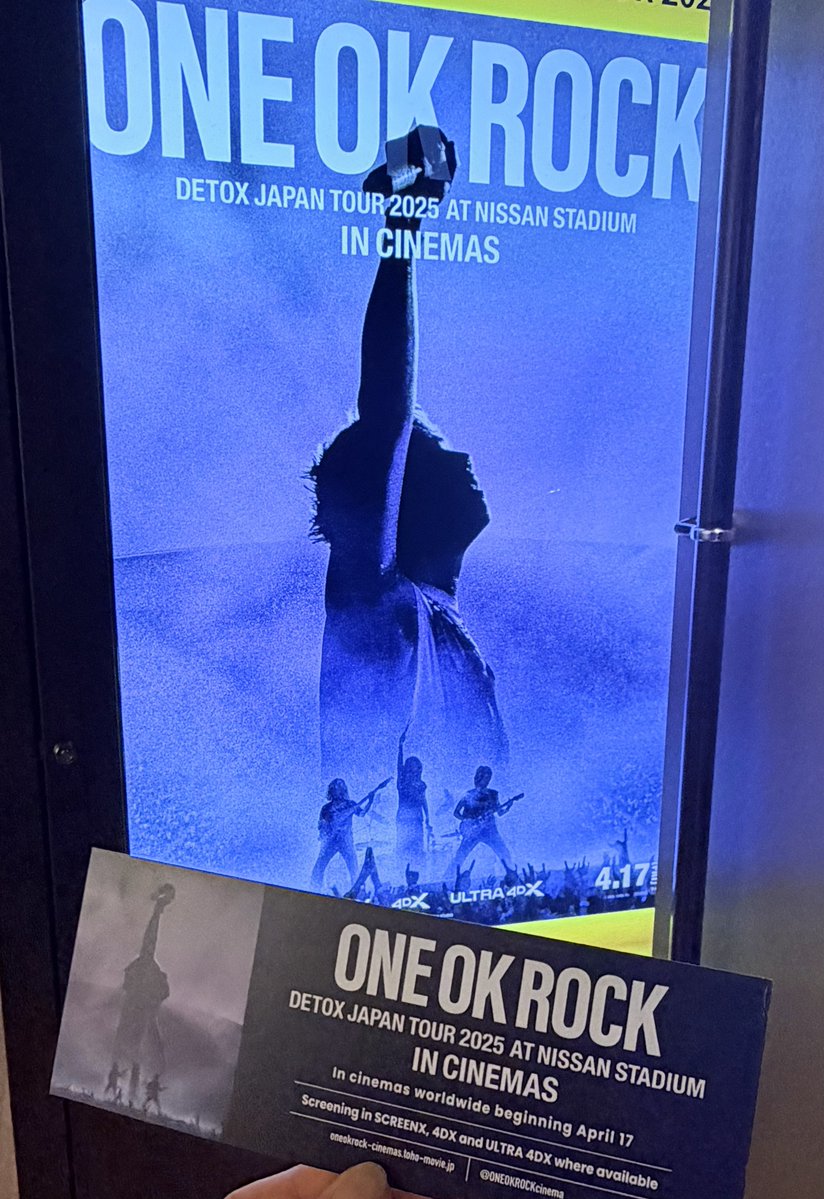 NissytoNon's tweet image. #ONEOKROCK
#DETOX IN CINEMAS
行ってきたー!!
めちゃくちゃ良かった…!!
Delusion:All～のDystopiaでTaka足の負傷後のTakaのｺﾄﾊﾞとメンバー愛。相当痛かったやろうに最後まで歌いきった姿に 涙無しでは見れんかった…😭😭😭