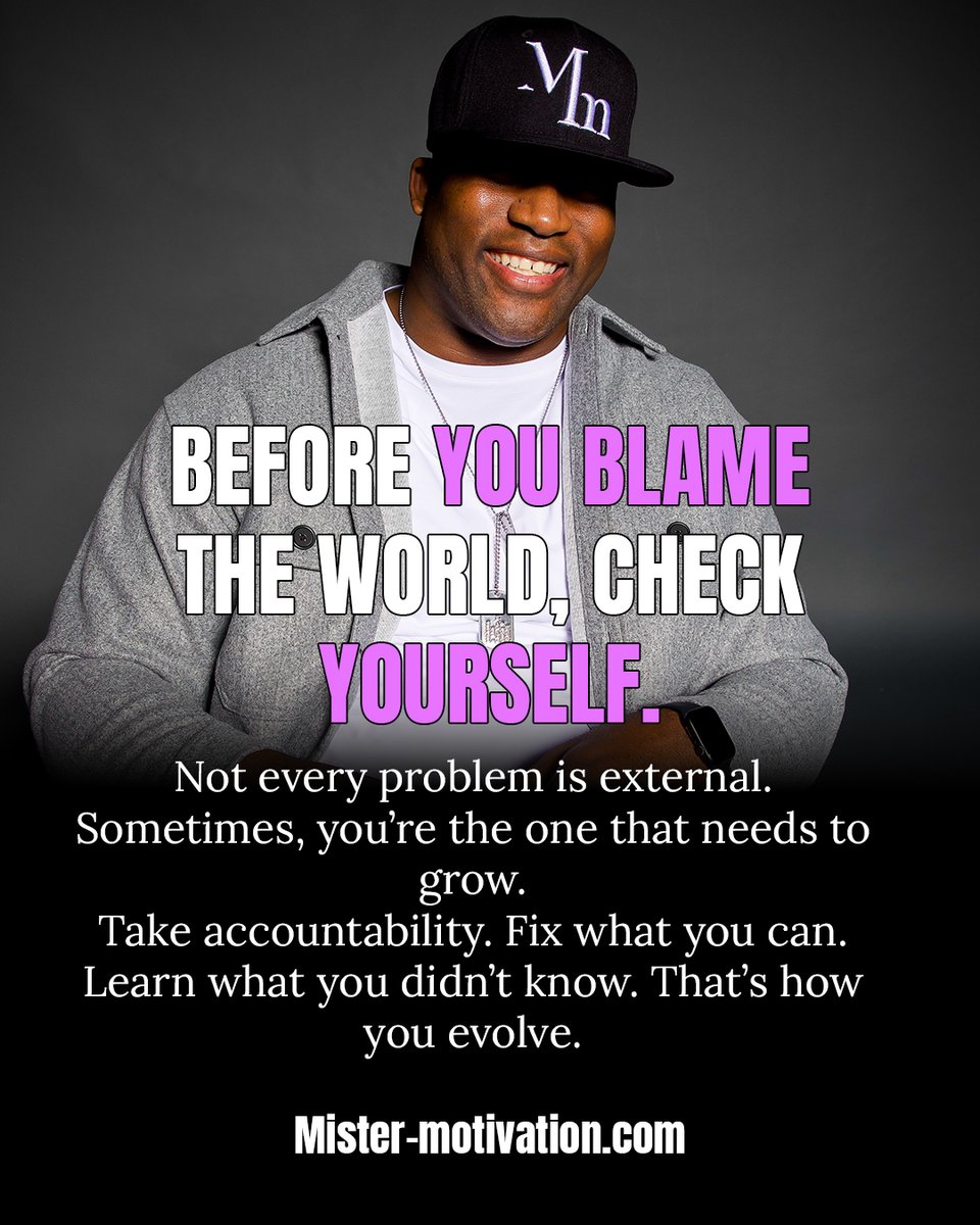 ShaunLMurphy's tweet image. Before you blame the world—check yourself.

Not every problem is external.
Sometimes, it’s you.

Accountability is growth.

#MensMindset #Accountability #SelfAwareness