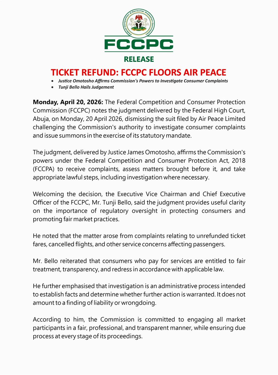 FCCPC Nigeria tweet media