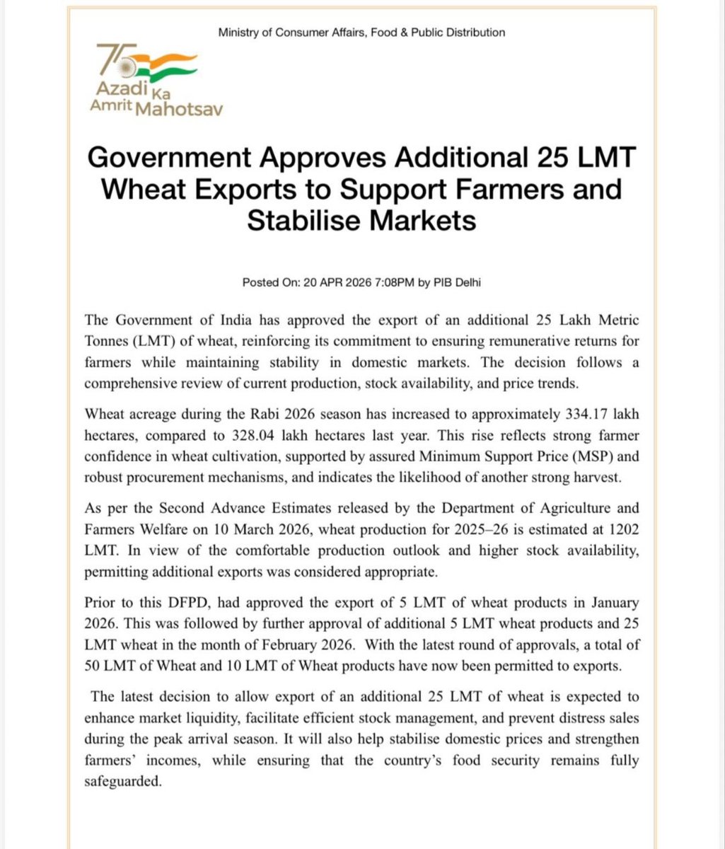 PrahladKataria's tweet photo. Wheat Update https://t.co/CSfD0fq34w