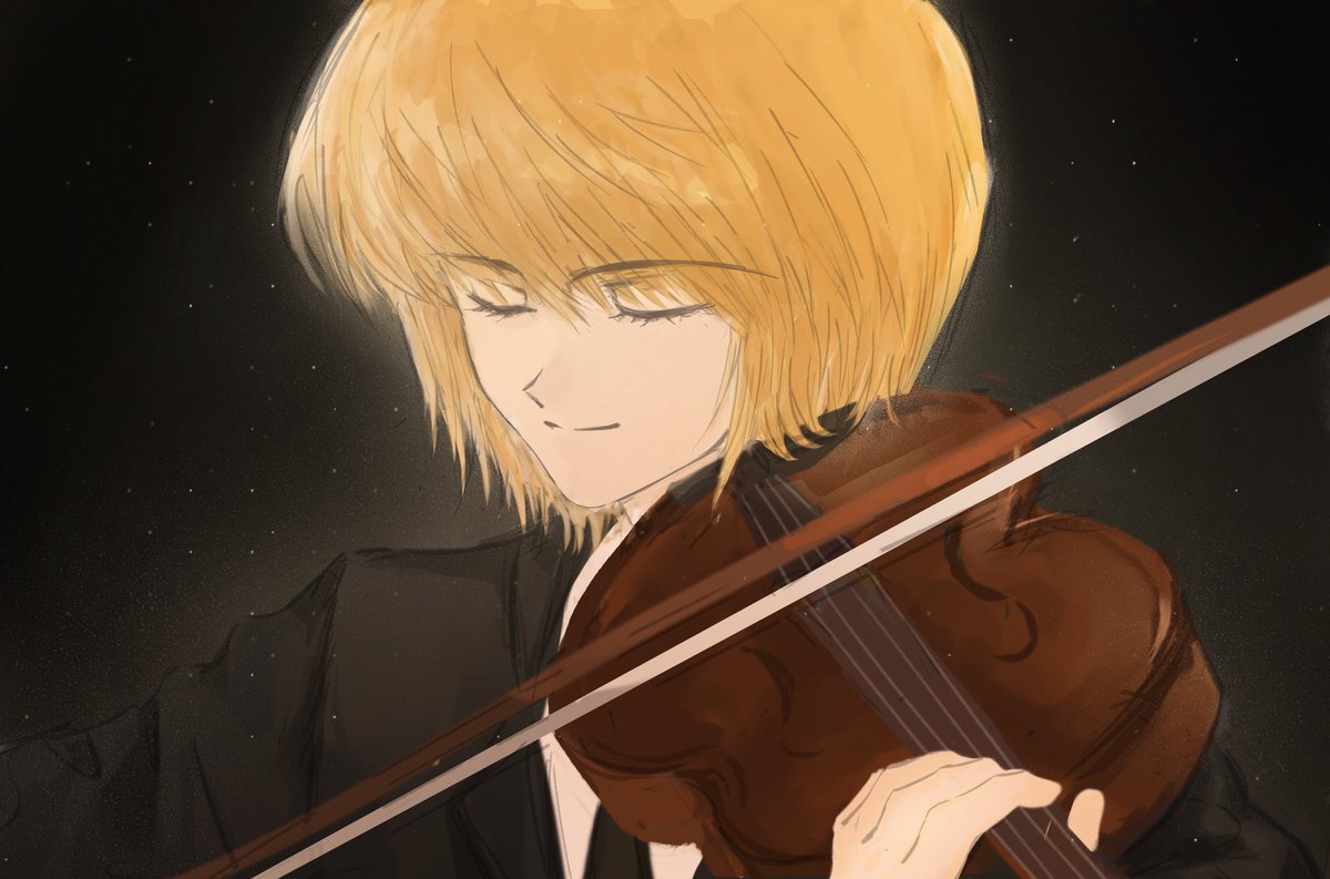 #クラピカ #kurapika
何度だって生きる，
お前や君の中，
瞼の裏や耳の中，
胸の奥に居着いてるメロディー、リズムに。