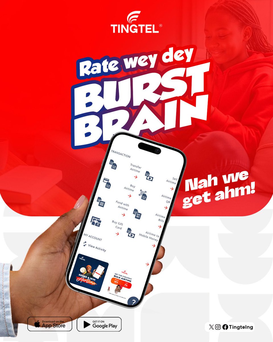 TingtelNG's tweet image. Airtime dey… money no dey? 😅
That one don old

With Tingtel 👇
Airtime na money
Money na freedom

No stress no story just smart moves
Easy life, better value

Download The Tingtel App make life soft 

#mondaymotivation #airtime #airtimetocash #tingtelng #fintech