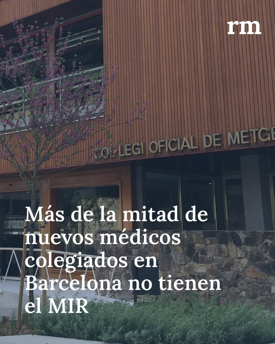 redaccionmedica's tweet image. 🔴❗Según el balance demográfico del CoMB, más de la mitad de médicos nuevos colegiados en el Col·legi de Metges de Barcelona (CoMB) en 2025 no tienen el #MIR ➡️ tinyurl.com/m48j6t98