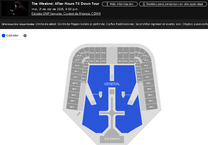 mx_tickets's tweet image. 🚨Hoy comienzan los conciertos de THE WEEKND en México!!!! Ninguna de las 3 fechas fue sold-out pero casi

Boletos en sovrn.co/19sc7xe

20 abril: 3,450 boletos disponibles
21 abril: 3,049 boletos disponibles
22 abril: 3,534 boletos disponibles

#theweeknd #mexico #cdmx