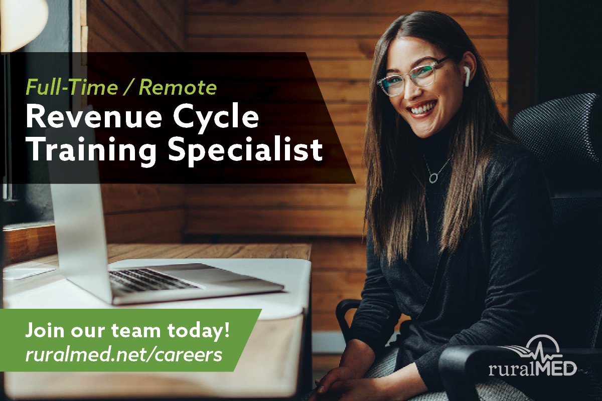 ruralMED1's tweet image. Are you an experienced #MedicalBiller who loves training and empowering others to achieve excellence? 
#Apply to #JoinOurTeam as a Revenue Cycle Training Specialist today! 

ruralmed.net/job_posting/re… 
#Remote #RuralHealth #RevenueCycle #JobOpportunity #MedicalBilling
