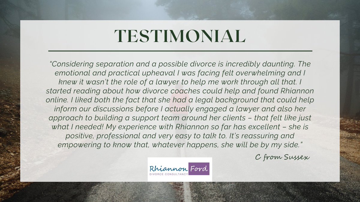 rhiannon_ford's tweet image. If, like C from Sussex, you are finding your #separation and possible #divorce incredibly daunting, then check out how I can help:

f.mtr.cool/ifzlgekaan

#testimonials #divorcecoach