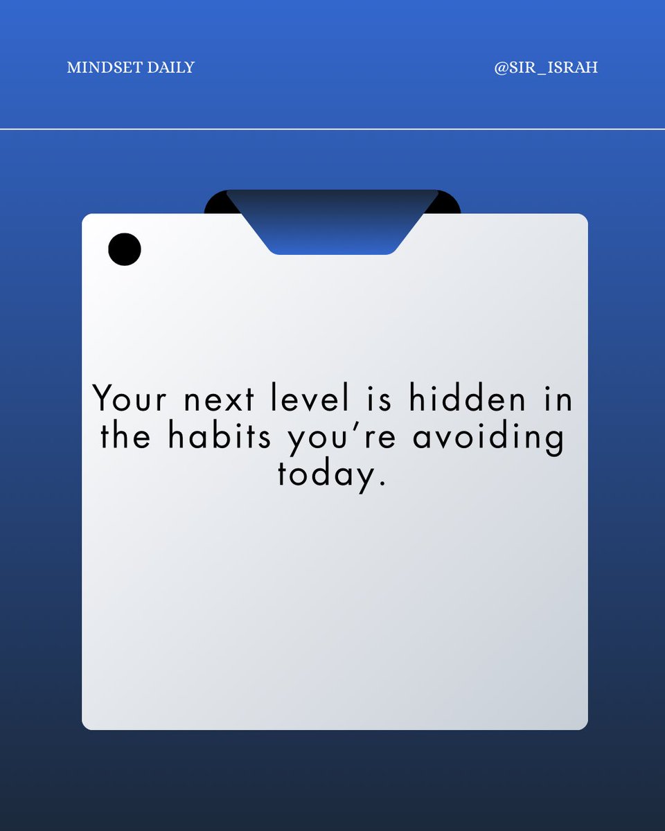 sir_israh's tweet image. Your next level is hidden in the habits you’re avoiding today.

Be honest — what’s one habit you’ve been avoiding that could take you to your next level?

Name it below and commit to starting today.

#MindsetDaily #SuccessMindset